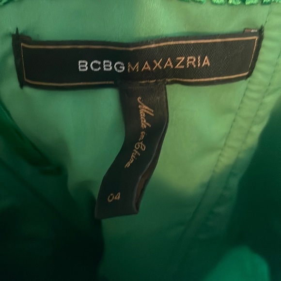 BCBGMAXAZRIA LARRE Strapless Ruffle Satin  Mini Dress, Prom/Grad Dress, Size 4 - Picture 6 of 7